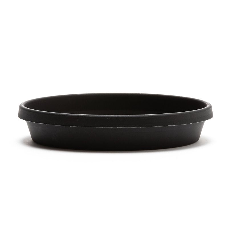 Bloem Terra STT0800 Plant Saucer, 7-1/2 in W, Round, Plastic, Black