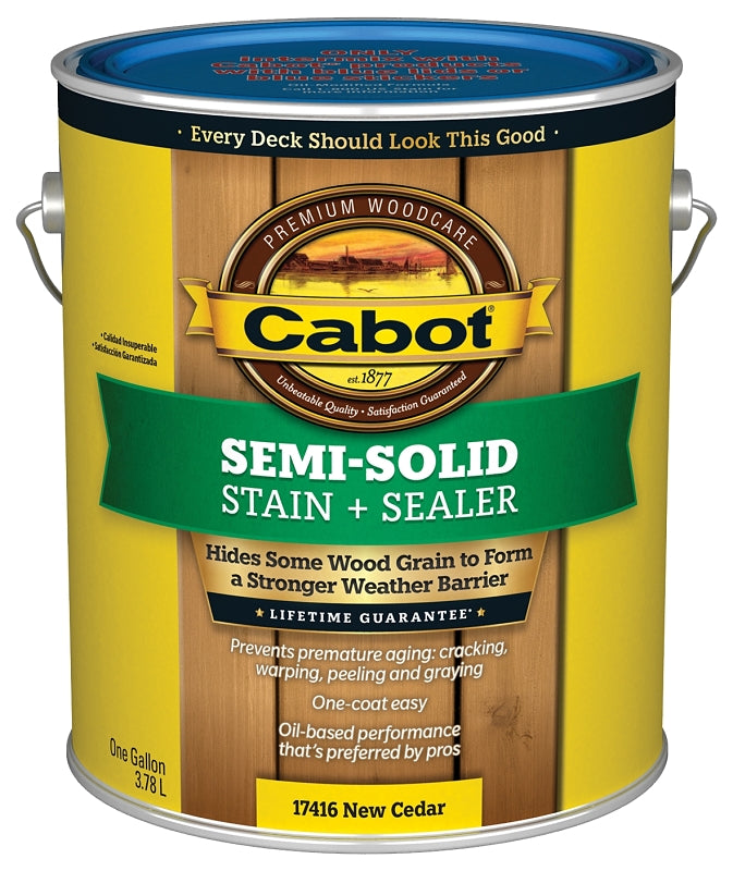 Cabot 140.0017416.007 Deck and Siding Stain, New Cedar, Liquid, 1 gal