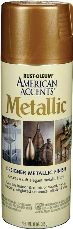 Rust-Oleum 202642 Metallic Spray Paint, Metallic, Classic Bronze, 12 oz, Can