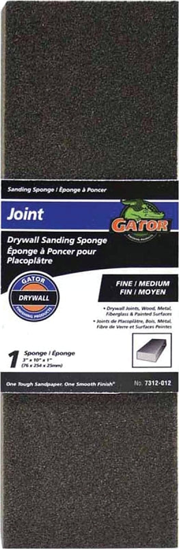 Gator 7312-012 Sanding Sponge, 10 in L, 3 in W, Fine, Medium, Aluminum Oxide Abrasive