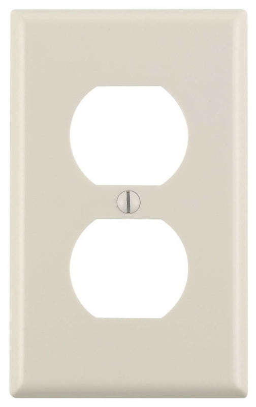 Leviton M56-78003-TMP Receptacle Wallplate, 4-1/2 in L, 2-3/4 in W, 1 -Gang, Plastic, Light Almond, Smooth