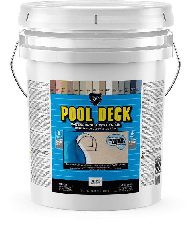 Dyco POOL DECK DYC9050/5 Concrete Stain, White, Liquid, 5 gal