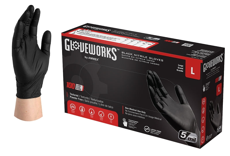 GPNB46100 GLOVE NITRILE BLK L