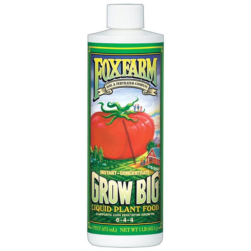 Grow Big 793219 Plant Food, 1 pt, Liquid, 6-4-4 N-P-K Ratio