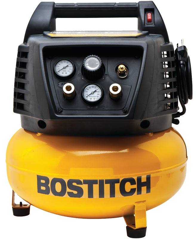 Bostitch BTFP02012 Air Compressor, Tool Only, 6 gal Tank, 120 V, 150 psi Pressure, 2.6 scfm Air