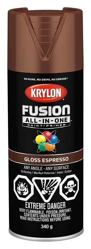 Krylon 427070007 Spray Paint, Gloss, Espresso, 12 oz, Can