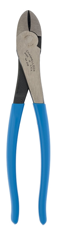 CHANNELLOCK 449 Diagonal Cutting Plier, 9.54 in OAL, Blue Handle, Pistol-Grip Handle, 1.12 in W Jaw, 1.02 in L Jaw