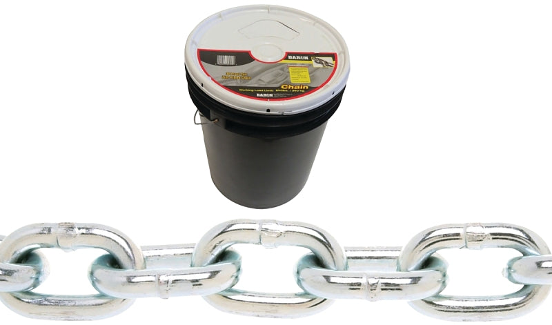 BARON PC3038P Proof Coil Chain, 3/8 in, 63 ft L, 30 Grade, Steel, Zinc