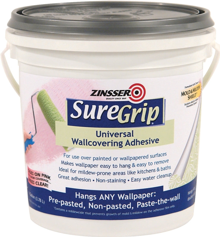 Zinsser 2872 Wallcovering Adhesive Clear, Clear, 1 gal, Can