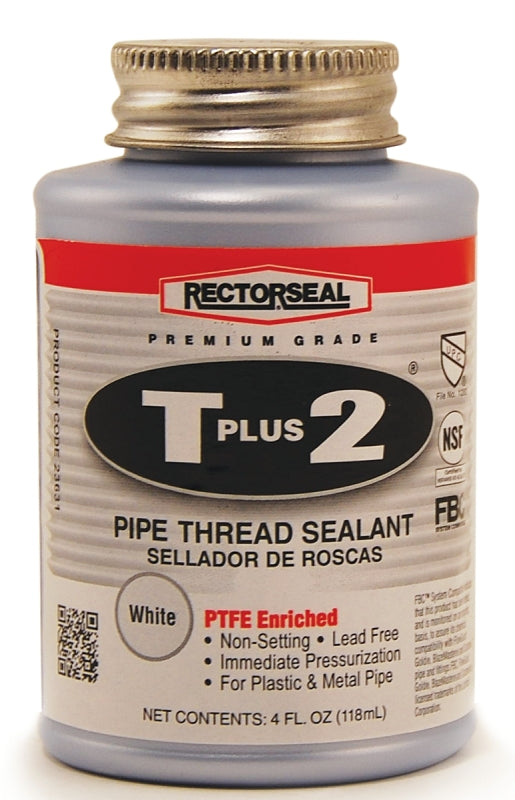 Rectorseal T Plus 2 Series 23631 Thread Sealant, 0.25 pt, Can, Paste, White