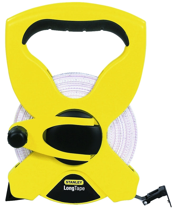 Stanley 34-793 Measuring Tape, 200 ft L Blade, 1/2 in W Blade, Fiberglass Blade, ABS Case, Black/Yellow Case