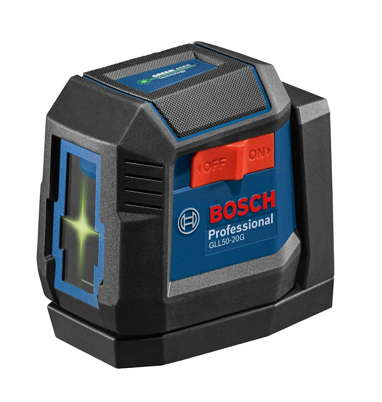 Bosch GLL50-20G Cross-Line Laser, 65 ft, 1/4 in Accuracy, 2-Beam, Green Laser