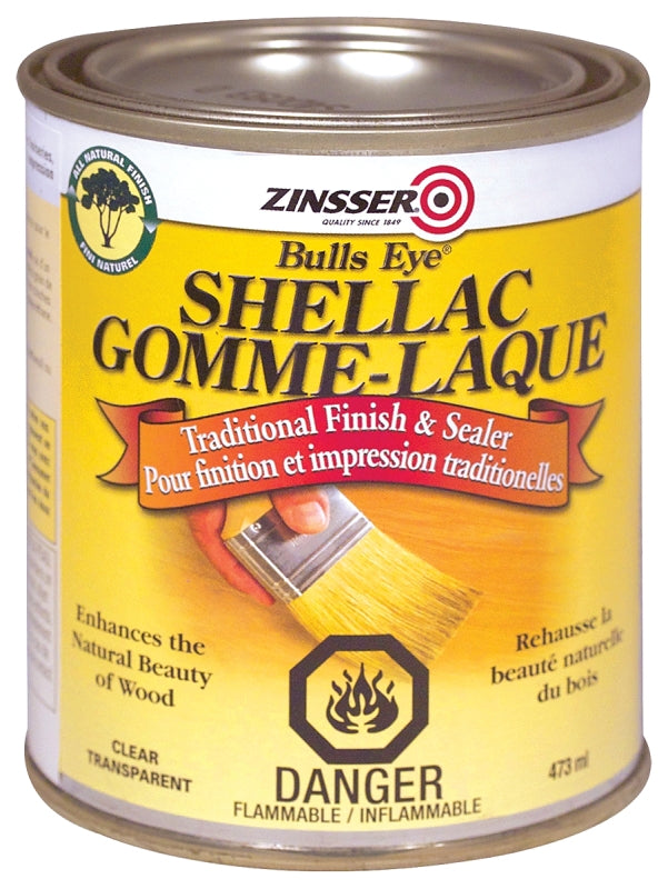 Zinsser Z00318 Shellac, Clear, Liquid, 473 mL, Can