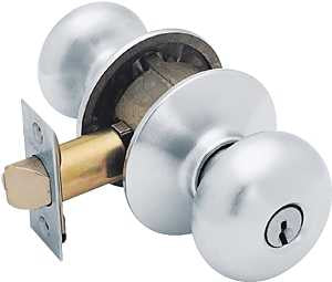 Schlage Plymouth Series F51A NPLY626KA4 Entry Knob, Knob Handle, Satin Chrome, Metal, C Keyway, Residential, 2 Grade