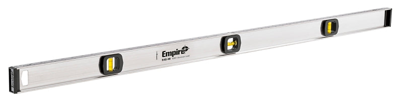 Empire 540-48 I-Beam Level, 48 in L, 3-Vial, Non-Magnetic, Aluminum, Silver