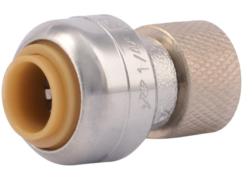 SharkBite U3523LFA Pipe Connector, 1/4 x 3/8 in, Compression, Brass, 200 psi Pressure