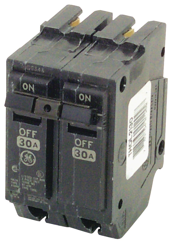 GE THQL2130 Feeder Circuit Breaker, Type THQL, 30 A, 2-Pole, 120/240 V, Non-Interchangeable Trip, Plug