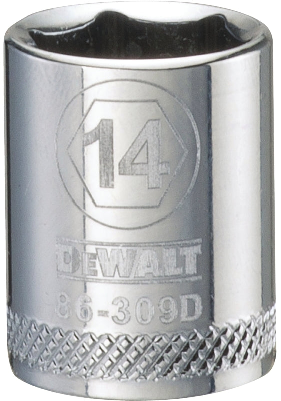 DeWALT DWMT86309OSP Hand Socket, 14 mm Socket, 3/8 in Drive, 6-Point, Vanadium Steel, Polished Chrome