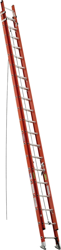 Werner D6240-2 Extension Ladder, 37 ft H Reach, 300 lb, Fiberglass