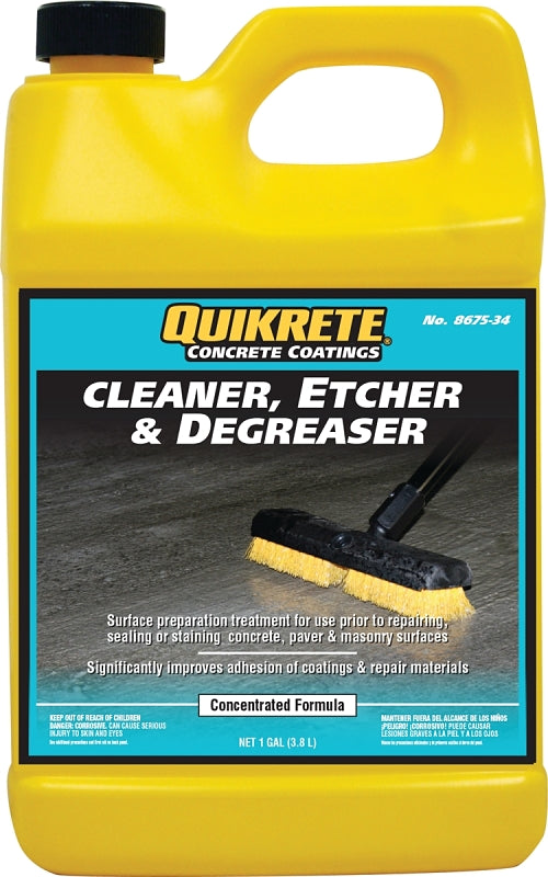 Quikrete 8675-34 Cleaner, Liquid, Mild, Pale Yellow, 1 gal, Bottle