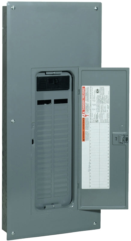 Square D QO142M200PC Load Center, 42 -Pole, 200 A, 42 -Space, NEMA 1 Enclosure, Flush, Surface Mounting, Gray