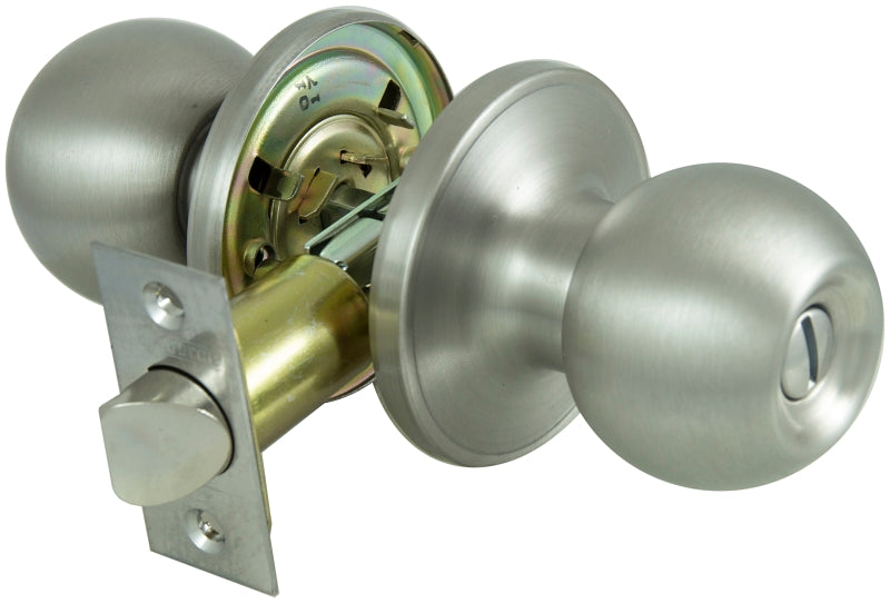ProSource Privacy Lockset, Tubular Design, Stainless Steel