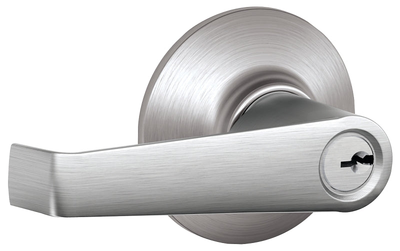 Schlage Elan Series F51A CSVELA626 Entry Lever, Mechanical Lock, Satin Chrome, Metal, Residential, 2 Grade