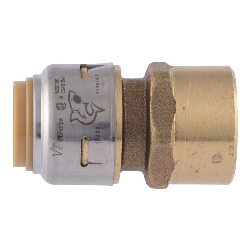 SharkBite UR072A Adapter, 1/2 in, FNPT, Brass, 250 psi Pressure