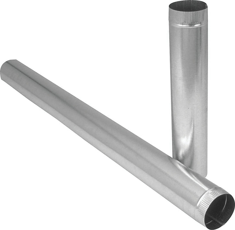 Imperial GV1812 Duct Pipe, 8 in Dia, 12 in L, 26 Gauge, Galvanized Steel, Galvanized