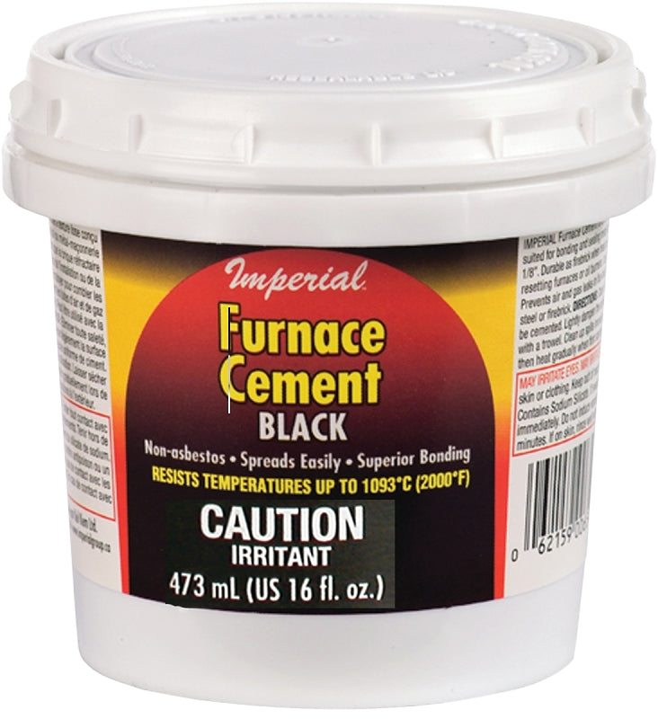 Imperial KK0295-A Furnace Cement, Paste, Black, 16 oz Tub