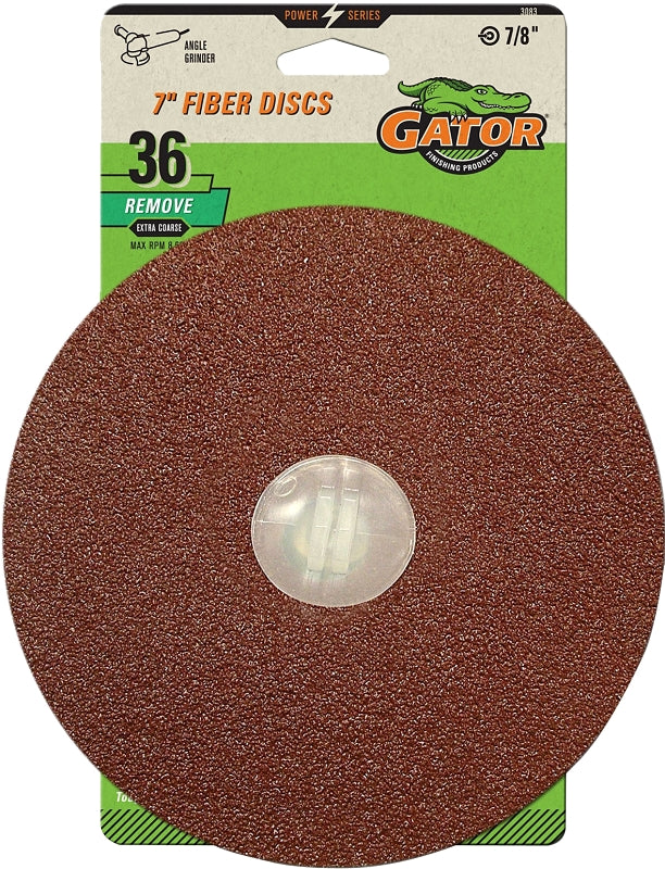 7IN FIBER DISC 36GRIT 3PK