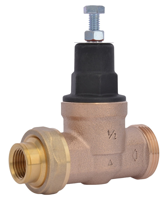 SharkBite EB45 Series 23882-0045 Pressure Regulating Valve, 1/2 in Connection, Single Union x NPT, Bronze Body