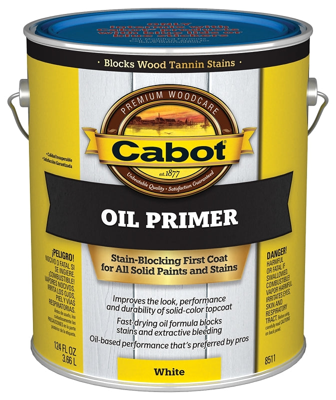 Cabot Problem-Solver 140.0008511.007 Exterior Primer, Flat, White, 1 gal