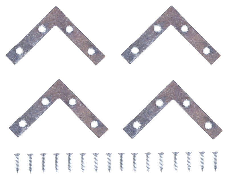 Prosource FC-Z025-C4PS Corner Brace, 2-1/2 in L, 2-1/2 in W, 1/2 in H, Steel, Zinc-Plated, 1.6 mm Thick Material