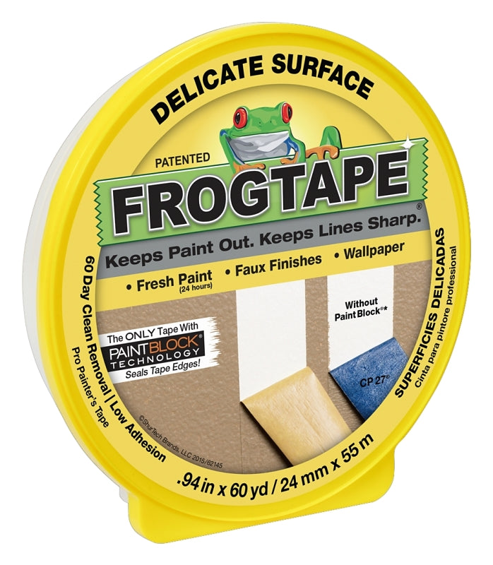 FrogTape 280220 Painting Tape, 60 yd L, 0.94 in W, Yellow