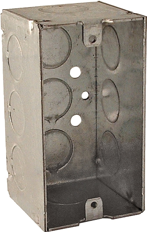 Raco 8670 Welded Handy Box, 1-Gang, 11-Knockout, 1/2 in Knockout, Galvanized Steel, Gray