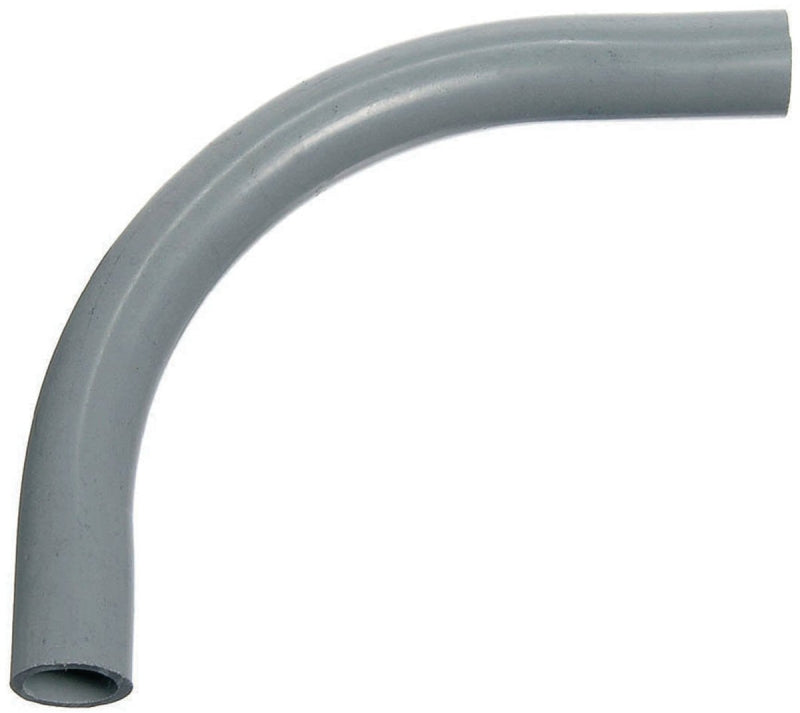 Carlon UA9DL Conduit Elbow, 90 deg Angle, 3 in Plain End, PVC, Gray