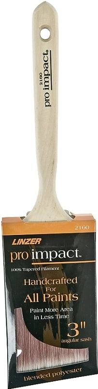 Linzer WC 2160-3 Paint Brush, 3 in W, 3-1/4 in L Bristle, Polyester Bristle, Sash Handle