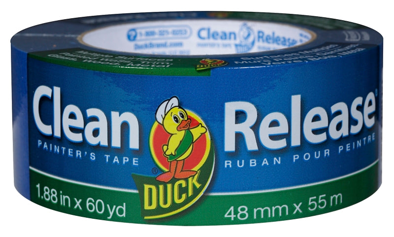 Duck Clean Release 240195 Painter's Tape, 60 yd L, 1.88 in W, Blue