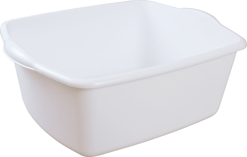 Sterilite 06588012 Dish Pan, 18 qt Volume, 17-1/2 in L, 14-1/4 in W, 7 in H, Plastic, White