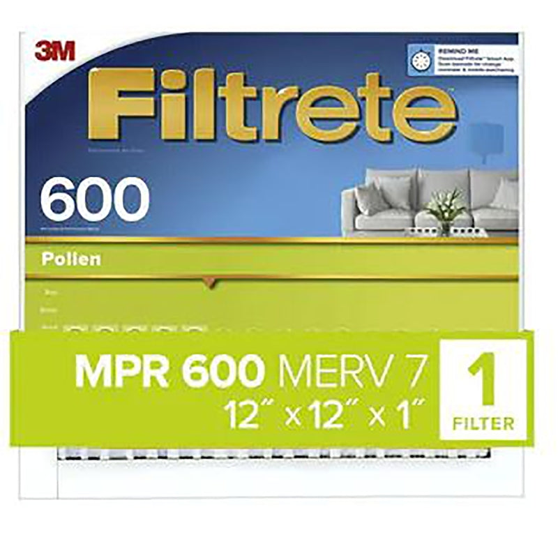 Filtrete 9880DC-6 Air Filter, 12 in L, 12 in W, 7 MERV, 600 MPR, Cardboard Frame