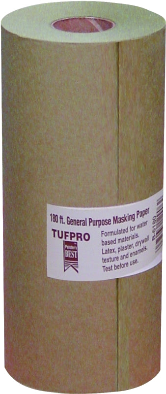 Trimaco EasyMask 12906 Trim Masking Paper, 180 ft L, 6 in W, Brown