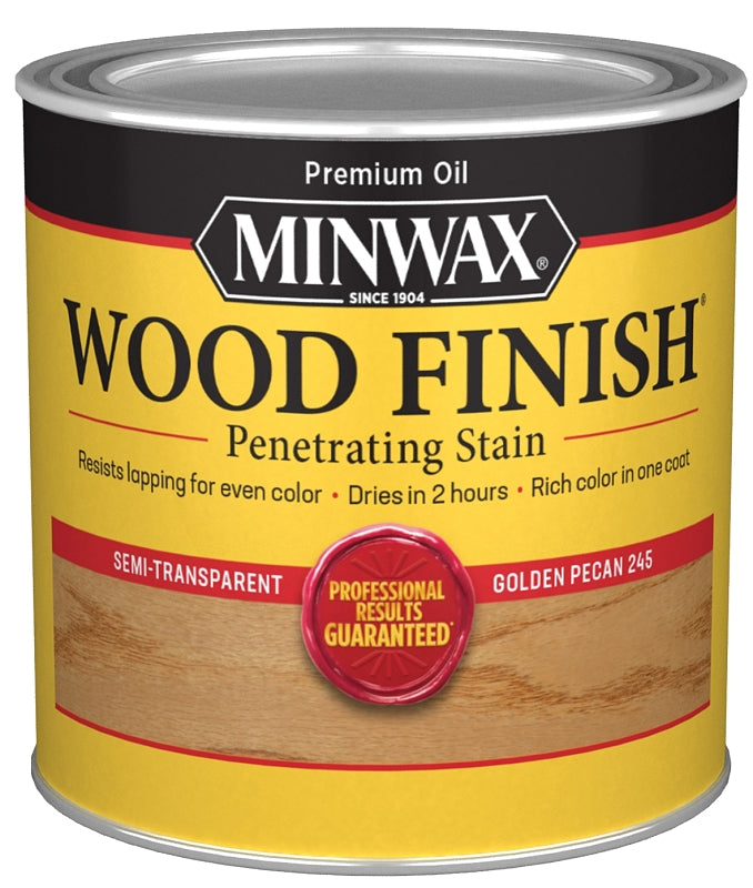 Minwax 224504444 Wood Stain, Golden Pecan, Liquid, 0.5 pt, Can