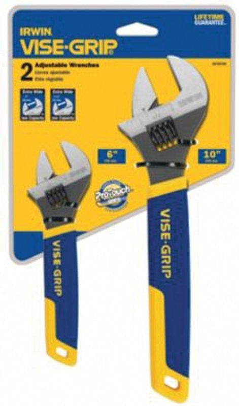 Irwin 2078700 Adjustable Wrench Set, ProTouch Grip Handle