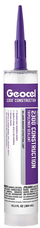 Geocel 2300 Series GC66902 Construction Tripolymer Sealant, Gray, 10.3 fl-oz Cartridge, 1/EA