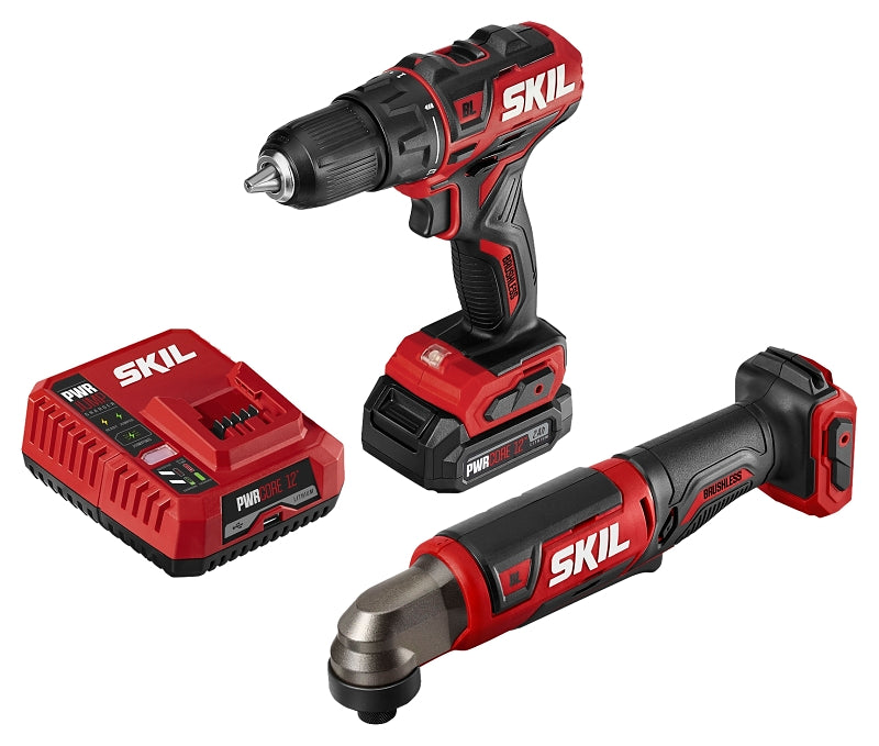 SKIL CB743001 Combination Kit, Battery Included, 12 V, Tools Included: Drill/Driver, Right Angle Impact Driver