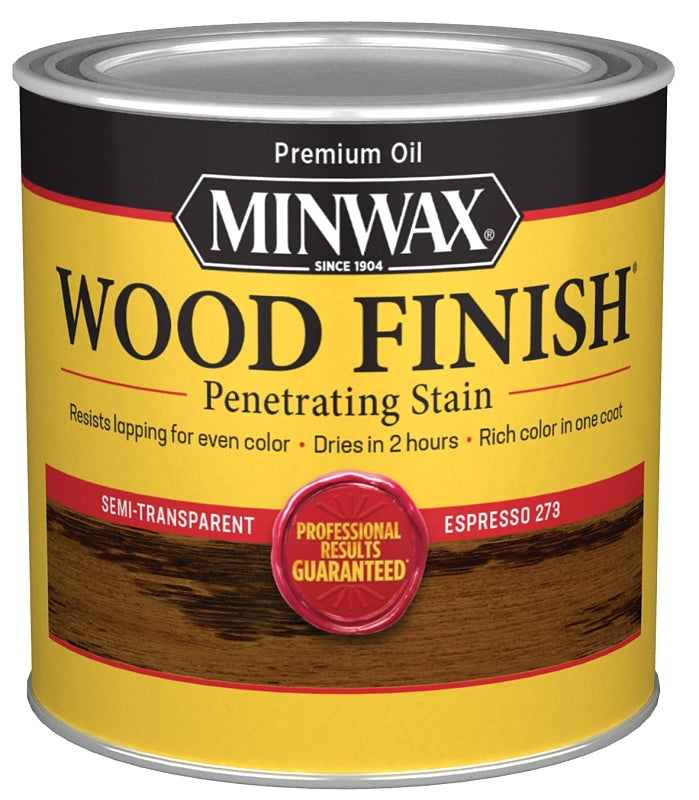 Minwax 227634444 Wood Stain, Espresso, Liquid, 0.5 pt, Can