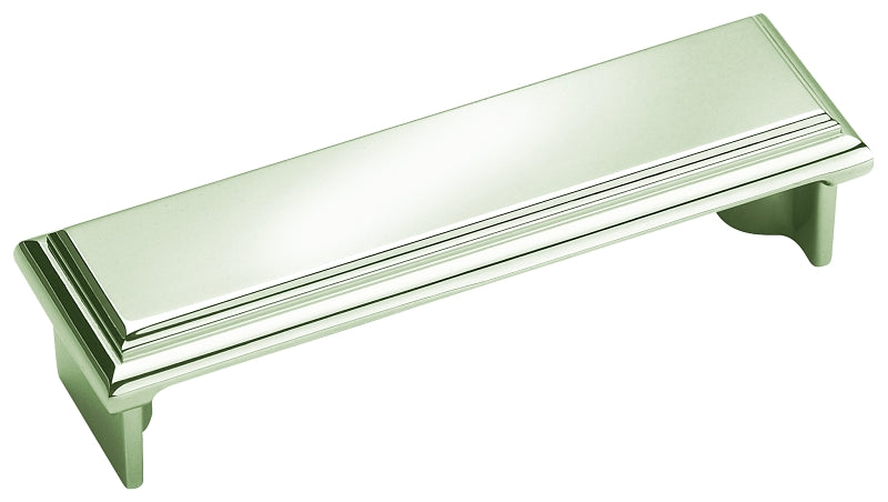 Amerock Manor Series BP26130PN Cabinet Cup Pull, 3-7/16 in L Handle, 7/8 in Projection, Zinc, Polished Nickel