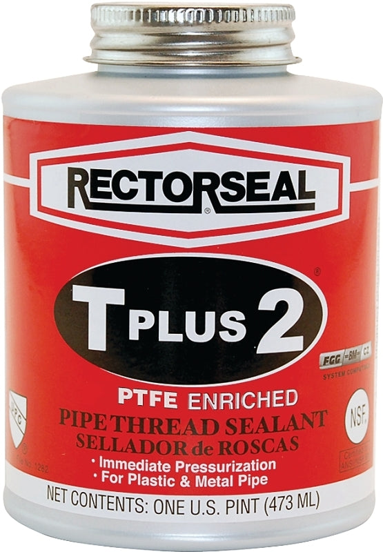 Rectorseal T Plus 2 Series 23431 Thread Sealant, 1 pt, Can, Paste, White