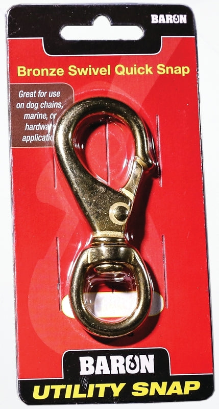 BARON C-251B-2 Quick Snap, 60 lb Working Load, Solid Bronze, Polished
